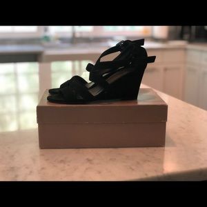 J Crew Black Wedges